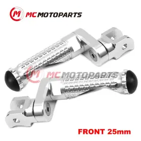 Vvrfpfg4325mmsimprosicl47006 Createmotor For Kawasaki Zx9r Zx-900 Ninja 98-03 Mpro 25mm Extended Silver Front Foot Pegs