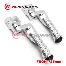 Vvrfpfg7225mmsimprosicl47005 Createmotor For Suzuki Dl 650 V-strom 04-21 20 19 Mpro 25mm Extended Silver Front Foot Pegs