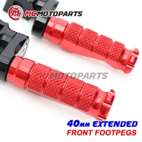 Vvrfpfg7740mmbkmccprdcl47002 Createmotor For Triumph Street Triple 675 R 15-17 16 Mccp 40mm Extended Red Front Foot Pegs