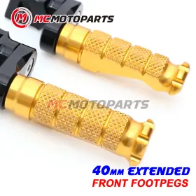 Vvrfpfg9640mmbkmccpgdcl47008 Createmotor For Yamaha Bolt R-spec 14-19 18 17 16 15 Mccp 40mm Extended Gold Front Foot Pegs