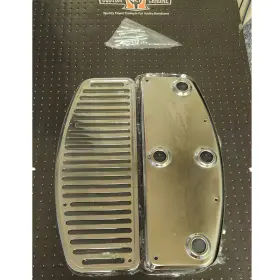 14319 Custom Chrome Replacement Rectangular Foot Floorboard Pads Fit For Harley-davidson Touring
