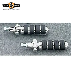 190042 Custom Chrome And Black Passenger Foot Pegs With Stud Mount Fit For Harley Fx Models