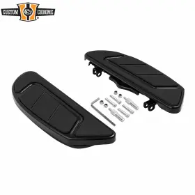 38024003 Custom Chrome / Tour Ease Gloss Black Rider Footboards Floorboards Kit Fit For Harley Touring Softail Fld