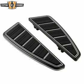 38040003 Custom Chrome / Tour Ease Gloss Black Rider Driver Footboard Kit Fit For Harley Touring Softail Fl Fld #40