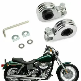 Fp-261-chrome Darupsun Moto 1.25 Inch 32mm Engine Crash Bar Highway Foot Peg Mount Clamp Bracket For Dyna