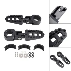 Fp-375-blk Darupsun Universal Front Footrests Foot Pegs Fit For Motorcycle With 1.25 Inch Bars