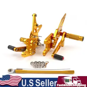 M528-b007-gold Darupsun Racing Adjustable Rearsets Foot Pegs Gold For Suzuki Gsxr1000 Gsx-r1000 07-08