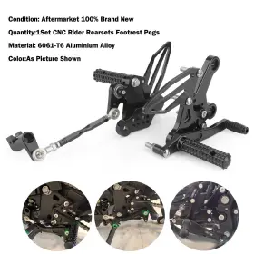 M528-b072-blk Darupsun Cnc Aluminum Rearsets Footpegs Black For Kawasaki Z400 / Ninja 400 2018 -2022
