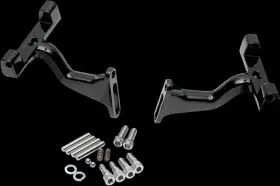 1621-0395 Drag Specialties P17-0407b Raised Passenger Floorboard Mounts Black