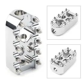 Efmotorshop 211312118721 Universal Chrome Cnc Anti-skid Gear Brake Shift Peg Pedals Mx Style For Harley