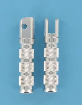 50-11231 Emgo Round Style Footpegs - Rider Silver