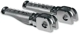 50-11231a Emgo Silver Anodized Aluminum Front Slash Cut Foot Pegs