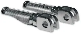 50-11241a Emgo Slash-cut Style Footpegs - Rider Silver Motorcycle Street Bike