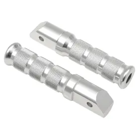 50-11261 Emgo Round Style Footpegs - Passenger Silver