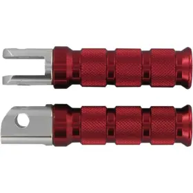 Emgo 50-11312a Slash-cut Style Footpegs - Passenger Red