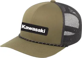 29-86104 Factory Effex Kawasaki Explorer Braided Snapback Hat Moss Green/charcoal