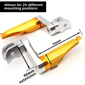 Cl3fafpfg13m40simfpxxxcc0050 Fastbolts Mfp 40mm Adjustable Gold Front Foot Pegs For Buell 1125r All Year
