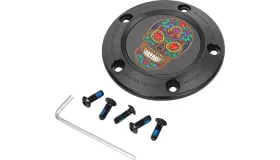 Fd30-tc-5h-blk Figurati Designs Timing Cover - Black With Sugar Skull 5 Hole Motorcycle