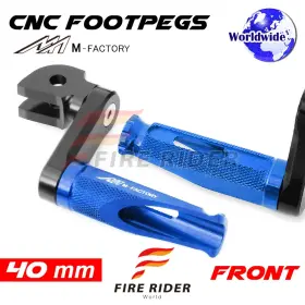 Aarfpfg0240mbkmfpbucl722007a Fireriderworld 40mm Adjustable Blue Rider Foot Pegs Shinobi For Tuono 1000 R Factory 05 06 07