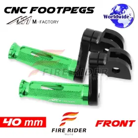 Aarfpfg0340mbkmfpgrcl722002b Fireriderworld 40mm Adjustable Green Rider Foot Pegs Shinobi For Rsv4 1000 R Factory 13 14 15 1