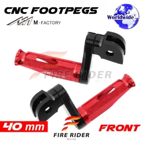 Aarfpfg0340mbkmfprdcl722005a Fireriderworld 40mm Adjustable Red Rider Foot Pegs Shinobi For Tuono V4 R Aprc 12 13 14 15 16 1