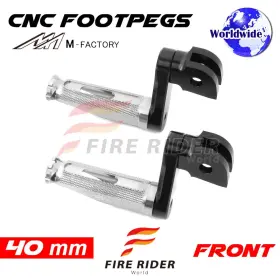 Aarfpfg0440mbkmfpsicl722002a Fireriderworld 40mm Adjustable Silver Rider Foot Pegs Shinobi For R 1200 06 07 08 09 10 11 12