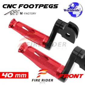 Aarfpfg10040mbkmfprdcl722001 Fireriderworld 40mm Adjustable Red Rider Foot Pegs Shinobi For Yzf R1 R1m 15 16 17 18 19 20 21
