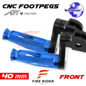 Aarfpfg2040mbkmfpbucl722001 Fireriderworld 40mm Adjustable Blue Rider Foot Pegs Shinobi For 916 /s/sp/r All Year