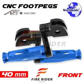 Aarfpfg2040mbkmfpbucl722002 Fireriderworld 40mm Adjustable Blue Rider Foot Pegs Shinobi For 996 /s/r All Year