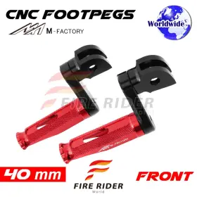 Aarfpfg2540mbkmfprdcl722008 Fireriderworld 40mm Adjustable Red Rider Foot Pegs Shinobi For Multistrada 950 / S 17 18 19 20