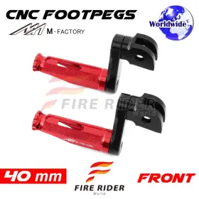 Aarfpfg2740mbkmfprdcl722001b Fireriderworld 40mm Adjustable Red Rider Foot Pegs Shinobi For Harley Softail Fatboy 13 14 15 1