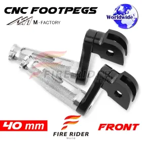 Aarfpfg2940mbkmfpsicl722001b Fireriderworld 40mm Adjustable Silver Rider Foot Pegs Shinobi For Cb600f Hornet 01 02 03 04 05