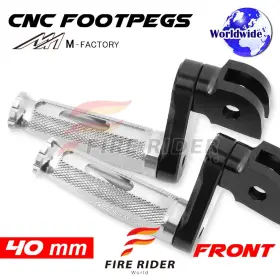 Aarfpfg3340mbkmfpsicl722001a Fireriderworld 40mm Adjustable Silver Rider Foot Pegs Shinobi For Cbr 600 Rr Abs 03 04 05 06 07
