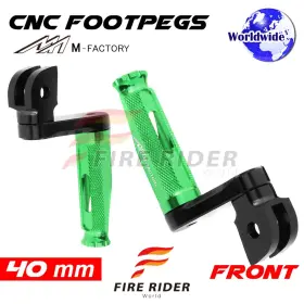 Aarfpfg3540mbkmfpgrcl722001a Fireriderworld 40mm Adjustable Green Rider Foot Pegs Shinobi For Vfr 800 F /abs Interceptor