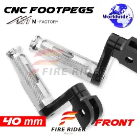 Aarfpfg4040mbkmfpsicl722002 Fireriderworld 40mm Adjustable Silver Rider Foot Pegs Shinobi For Er-6n 09 10 11 12 13 14 15 16