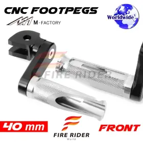 Aarfpfg4240mbkmfpsicl722004b Fireriderworld 40mm Adjustable Silver Rider Foot Pegs Shinobi For Zrx 1200 / S R 05 06 07 08