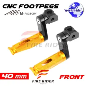 Aarfpfg7140mbkmfpgdcl722003b Fireriderworld 40mm Adjustable Gold Rider Foot Pegs Shinobi For Sv650 / S 08 09 10 11 12 13 14