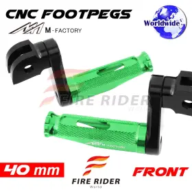 Aarfpfg7840mbkmfpgrcl722002 Fireriderworld 40mm Adjustable Green Rider Foot Pegs Shinobi For Speed Triple 900 94 95 96