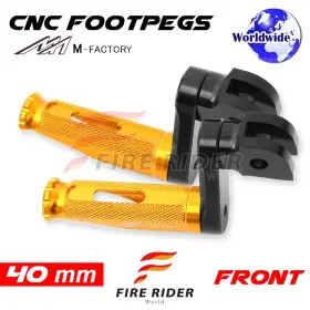 Aarfpfg8140mbkmfpgdcl722006 Fireriderworld 40mm Adjustable Gold Rider Foot Pegs Shinobi For Thunderbird Sport 98 99 00 01