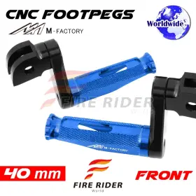 Aarfpfg8240mbkmfpbucl722001 Fireriderworld 40mm Adjustable Blue Rider Foot Pegs Shinobi For America Carb 02 03 04 05 06 07