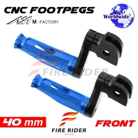 Aarfpfg8440mbkmfpbucl722002 Fireriderworld 40mm Adjustable Blue Rider Foot Pegs Shinobi For Bonneville T100 Carb 02 03 04