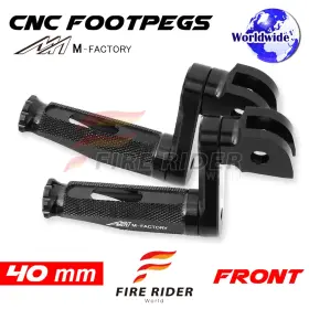 Aarfpfg8740mbkmfpbkcl722003 Fireriderworld 40mm Adjustable Black Rider Foot Pegs Shinobi For Daytona 675 / R 13 14 15 16 17