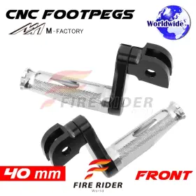 Aarfpfg9040mbkmfpsicl722004 Fireriderworld 40mm Adjustable Silver Rider Foot Pegs Shinobi For Fz8 /s Fazer 10 11 12 13 14 1