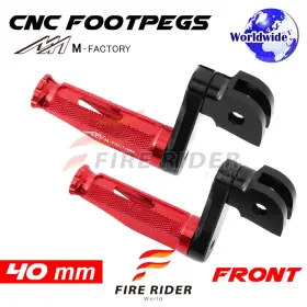 Aarfpfg9240mbkmfprdcl722002 Fireriderworld 40mm Adjustable Red Rider Foot Pegs Shinobi For Yzf R125 08 09 10 11 12 13
