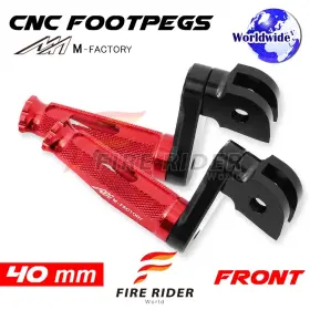 Aarfpfg9640mbkmfprdcl722008 Fireriderworld 40mm Adjustable Red Rider Foot Pegs Shinobi For Bolt R-spec 14 15 16 17 18 19
