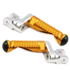 Clcrfpfg100m25simprogdcc7w366 Fireriderworld Mpro 1 Inch Riser Gold Front Foot Pegs For Yamaha Yzf R6 17 18 19 20 21