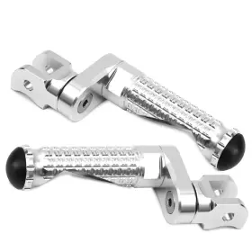 Clcrfpfg49m25simprosicc7w215 Fireriderworld Mpro 1 Inch Riser Silver Front Foot Pegs For Kawasaki Er-6f 06 07 08