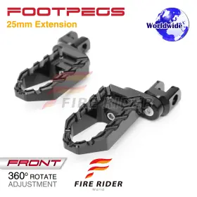 F-fpa14024mmbkp04bk105001a007 Fireriderworld For Suzuki Tl1000r 98-03 02 01 00 9 Buzz 1 Inch Riser Rider Touring Foot Pegs