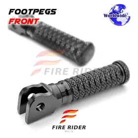 Fuk-fpa140bkpolebk205001b011 Fireriderworld For Suzuki Gsxr 600 04-05 M-grip Front Rider Foot Pegs Black