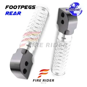 Fuk-fpa360bkpolesi205001b021r Fireriderworld For Honda Cbr500 / Abs 16-20 19 18 17 M-grip Rear Foot Pegs Silver
